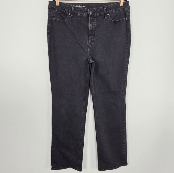 Talbots Flawless Five Pocket High-Rise Barely Boot Women's Black Jeans Size 16 - Picture 2 of 9